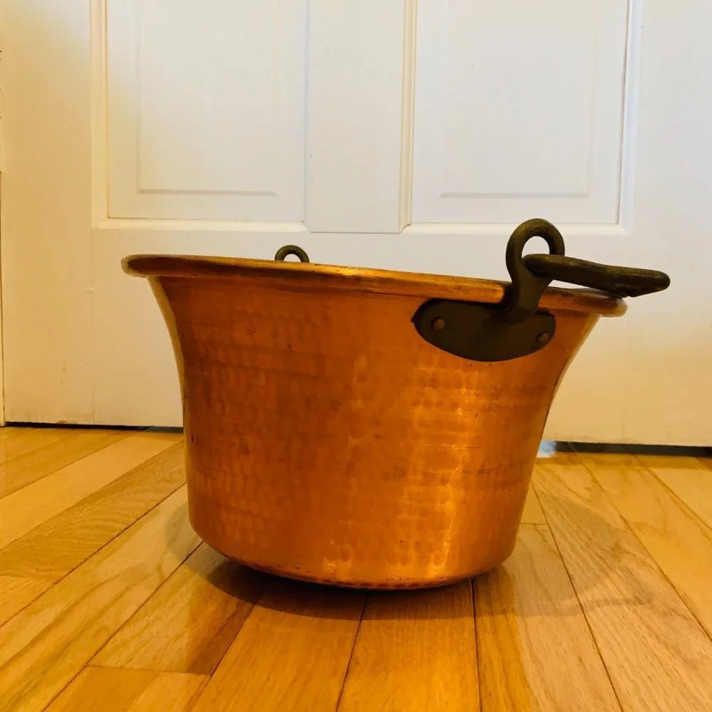 FINE Antique HAND MADE COPPER KETTLE Dovetailed Hammered - Picture 14 of 16